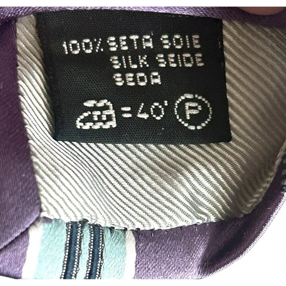 ERMENEGILDO ZEGNA‎ Mens 100% Silk Necktie ITALY Luxury STRIPED Purple/Blue